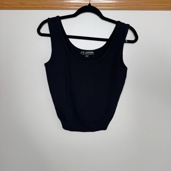 St. John black santana knit tank top medium - Picture 1 of 7